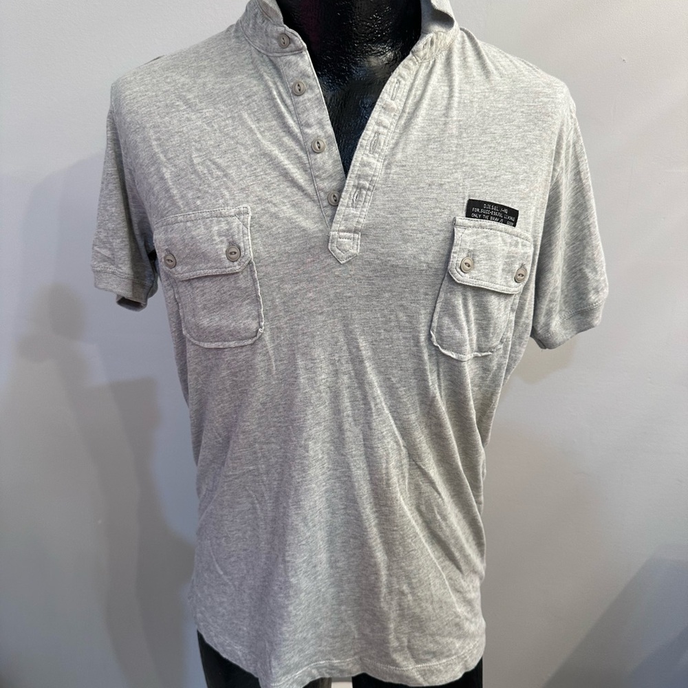 Diesel Gray Casual Button Down Shirt